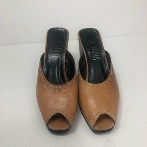 Luc Berjen Paris Wedge 38 Made In Italy Distressed Tan